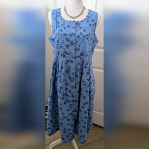 April Cornell Blue Dress M Cotton💙